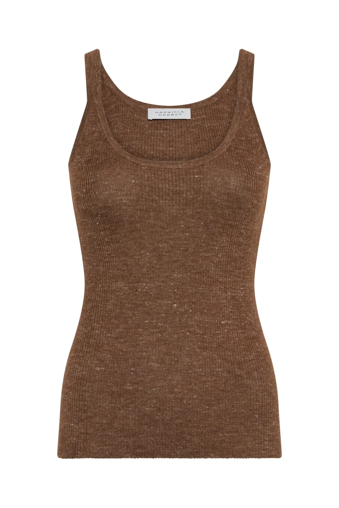 Cinxia Knit Tank Top in Chestnut Cahmere Silk with Hemp