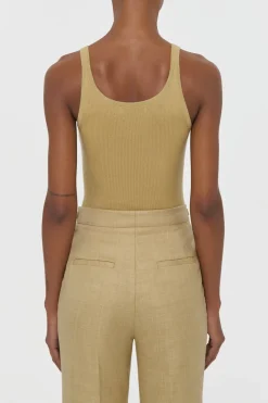 Cinxia Knit Tank Top in Hay Cashmere Silk
