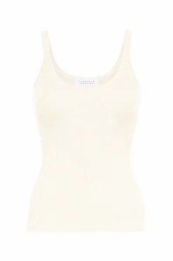 Cinxia Knit Tank Top in Off White Cashmere Silk