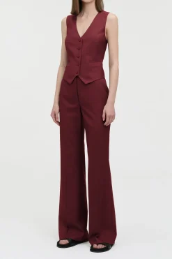 Coleridge Vest in Bordeaux Wool Silk