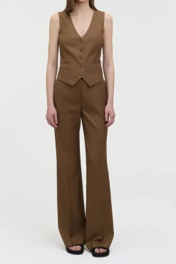 Coleridge Vest in Chestnut Wool Silk