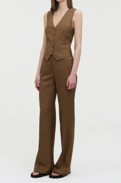 Coleridge Vest in Chestnut Wool Silk