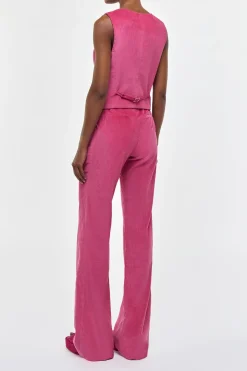 Coleridge Vest in Fuchsia Sea Island Cotton Corduroy