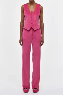 Coleridge Vest in Fuchsia Sea Island Cotton Corduroy