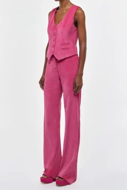 Coleridge Vest in Fuchsia Sea Island Cotton Corduroy
