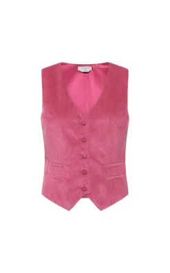 Coleridge Vest in Fuchsia Sea Island Cotton Corduroy