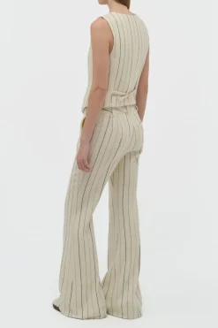 Coleridge Vest in Ivory Multi Pinstripe Wool Cashmere