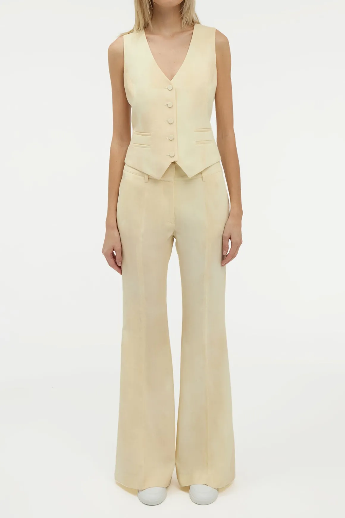 Coleridge Vest in Ivory Virgin Wool
