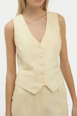 Coleridge Vest in Ivory Virgin Wool
