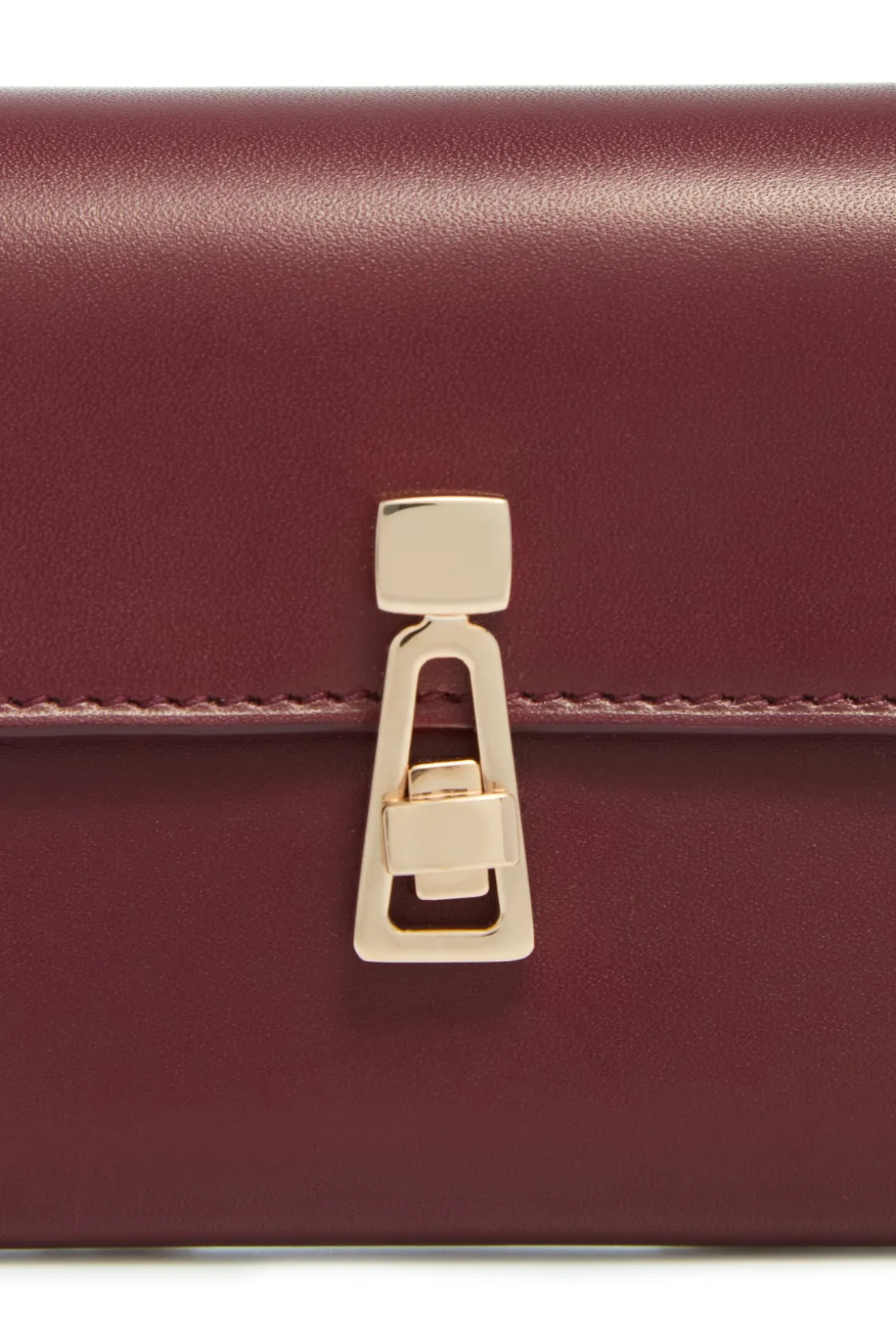 Compact Flat Wallet in Bordeaux & Pink Leather