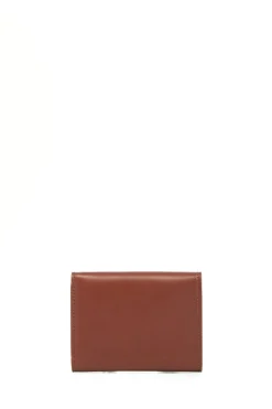 Compact Flat Wallet in Cognac Leather