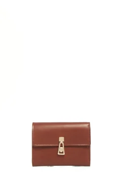 Compact Flat Wallet in Cognac Leather
