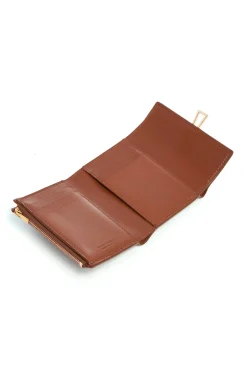 Compact Flat Wallet in Cognac Leather