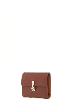 Compact Flat Wallet in Cognac Leather