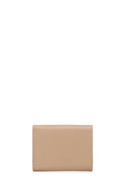 Compact Flat Wallet in Nude Leather