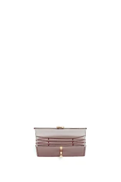 Concertina Card Wallet in Bordeaux & Pink Leather