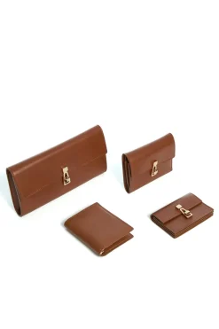 Concertina Card Wallet in Cognac Leather