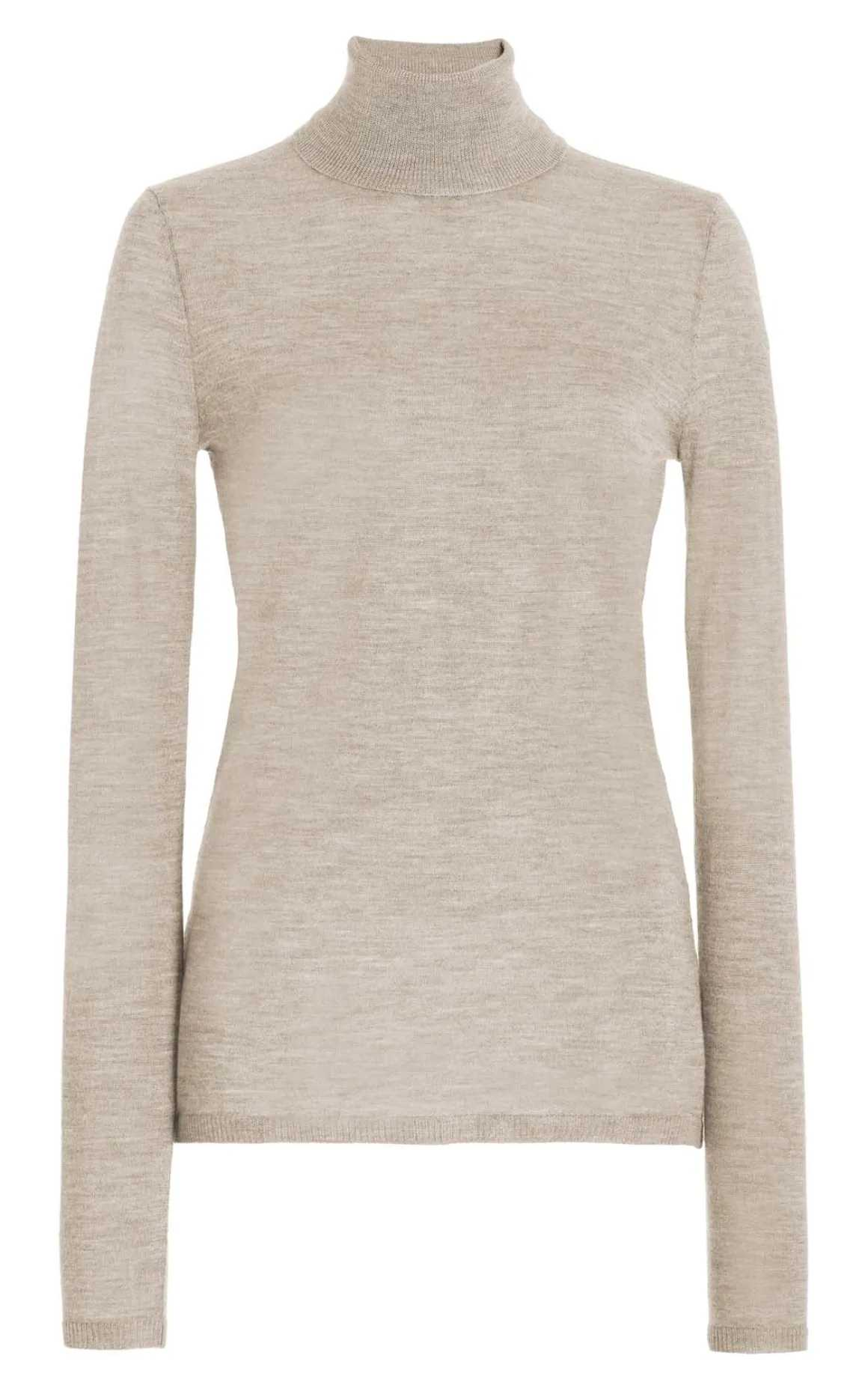 Costa Knit Turtleneck in Oatmeal Cashmere Silk
