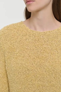 Crescenta Knit Sweater in Hay Silk Cashmere Linen