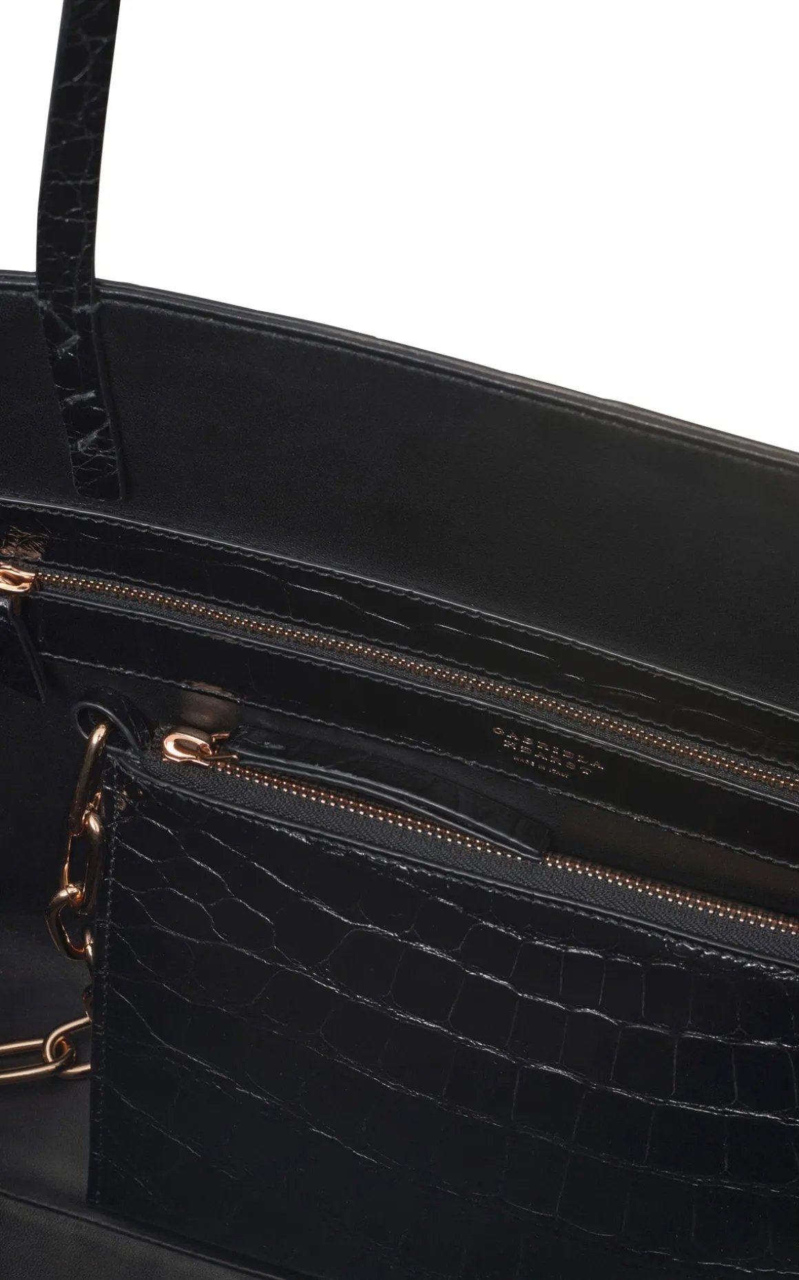 Croco Tote Bag in Black Crocodile Leather