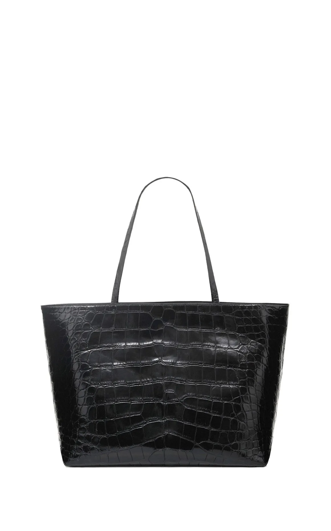 Croco Tote Bag in Black Crocodile Leather