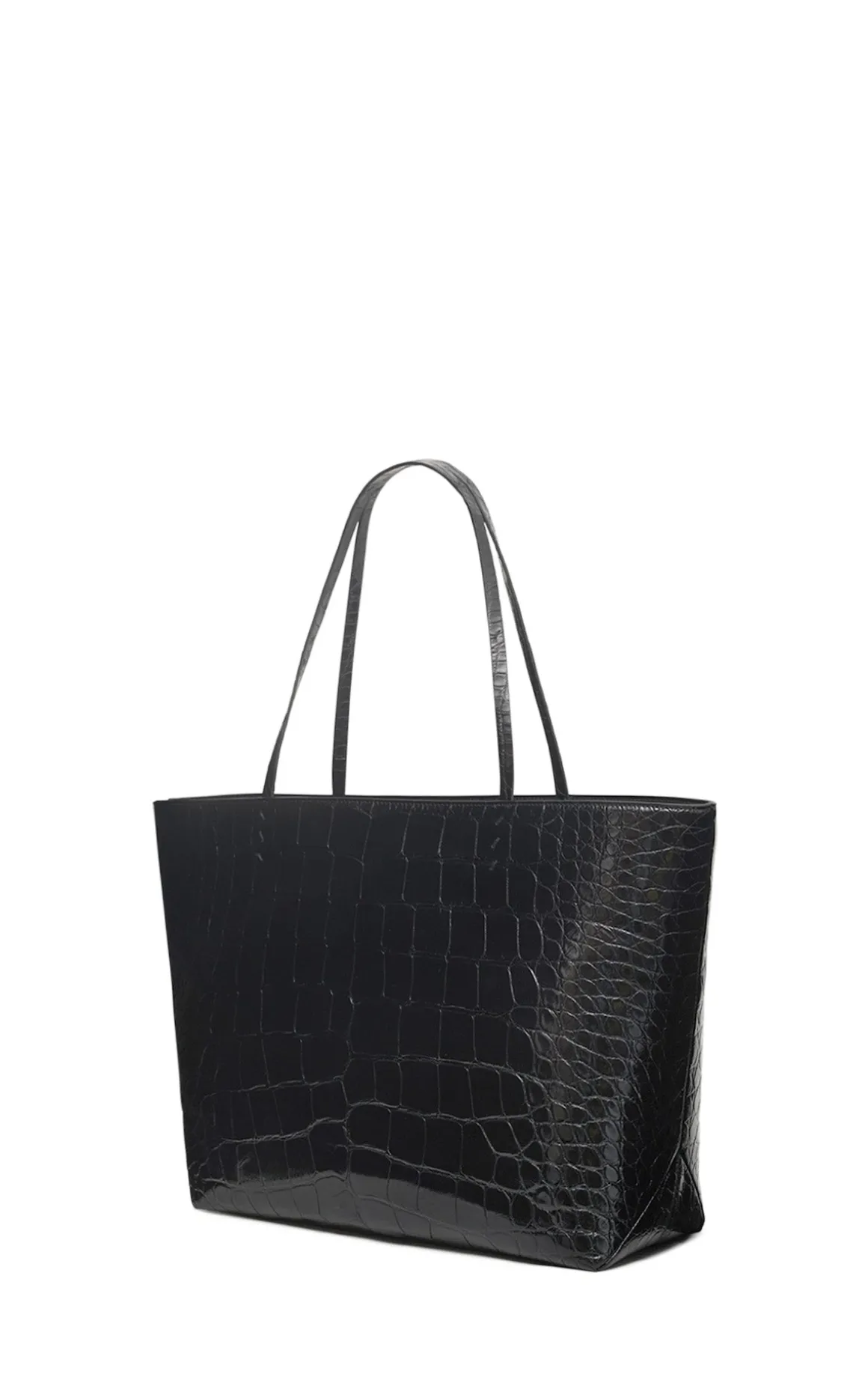 Croco Tote Bag in Black Crocodile Leather