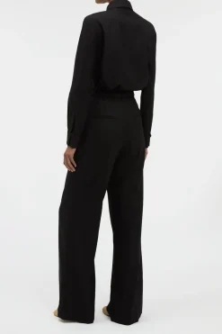 Cruz Shirt in Black & Camel Cashmere