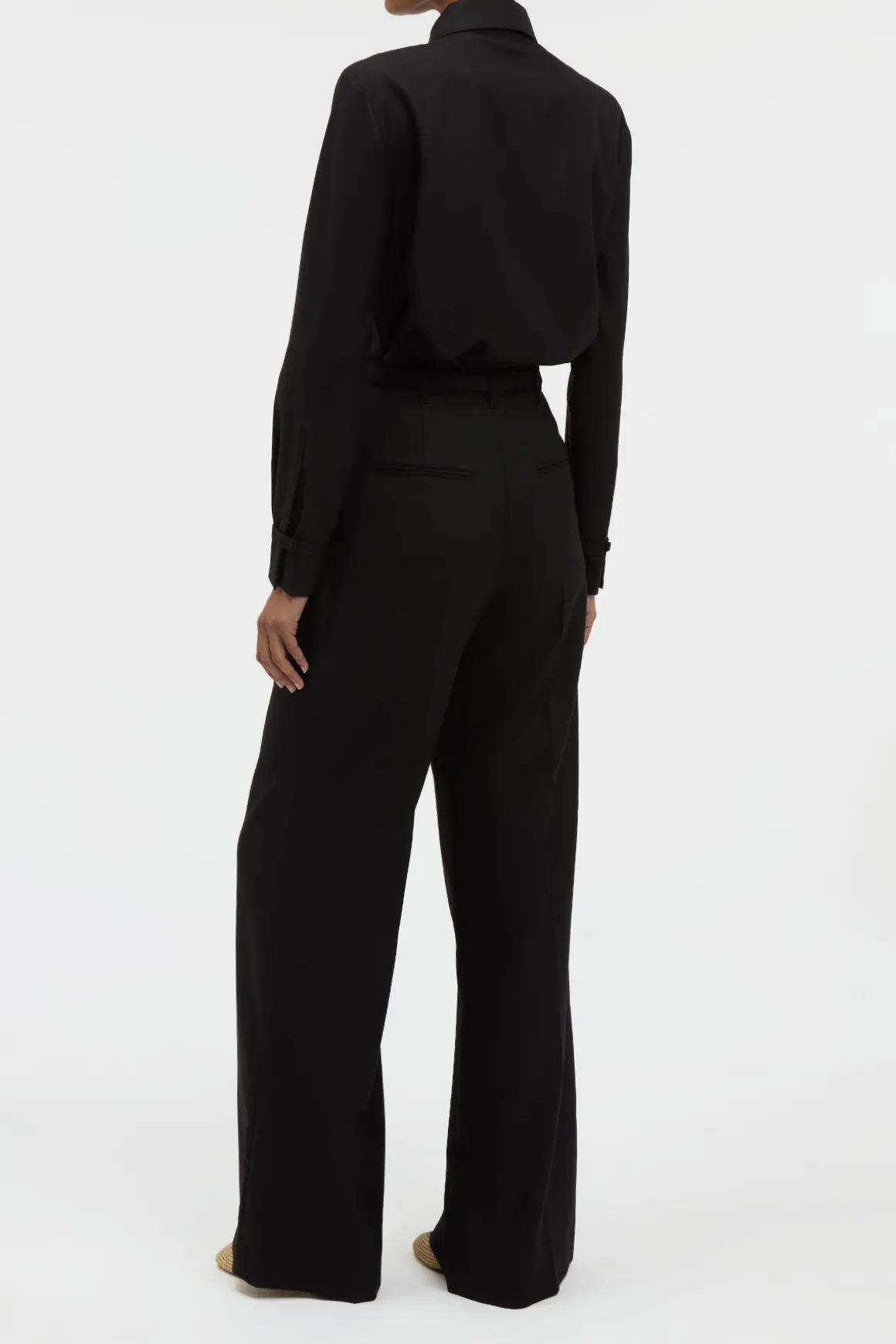 Cruz Shirt in Black & Camel Cashmere