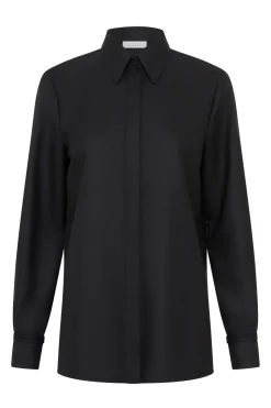 Cruz Shirt in Black & Camel Cashmere