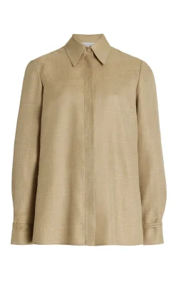 Cruz Shirt in Hay Virgin Wool Silk with Linen