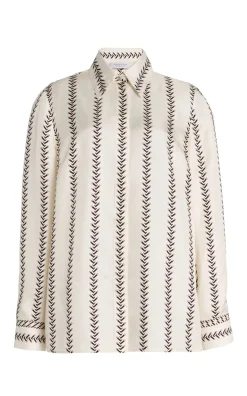 Cruz Shirt in Ivory Multi Printed Silk Twill