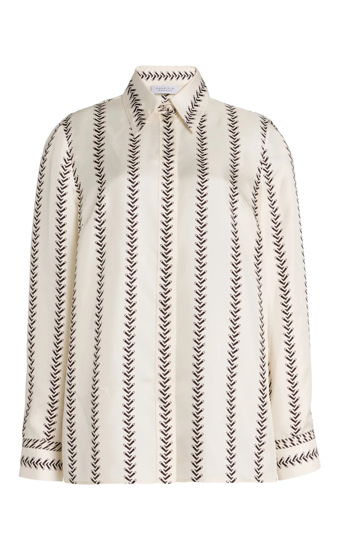 Cruz Shirt in Ivory Multi Printed Silk Twill