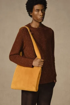 Daniel Knit Sweater in Burnt Sienna Multi Speckled Aran Cashmere
