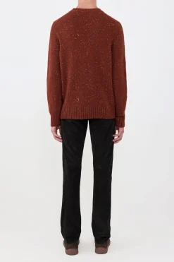 Daniel Knit Sweater in Burnt Sienna Multi Speckled Aran Cashmere
