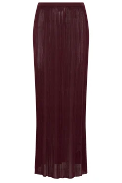 Daniella Knit Maxi Skirt in Bordeaux Silk