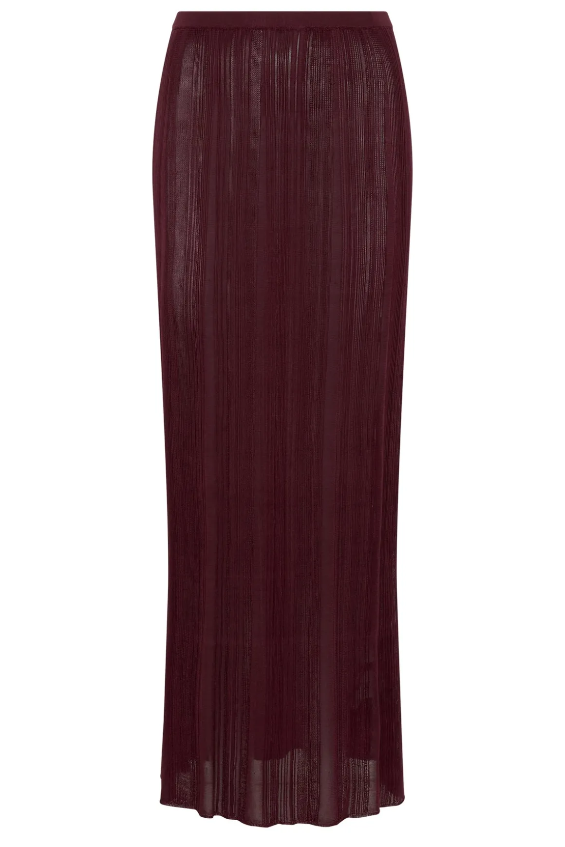 Daniella Knit Maxi Skirt in Bordeaux Silk