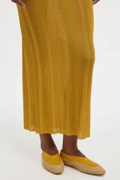 Daniella Knit Maxi Skirt in Golden Birch Silk