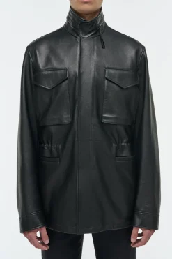Darwin M65 Jacket in Black Nappa Leather