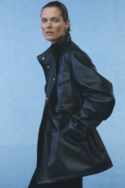 Darwin M65 Jacket in Black Nappa Leather