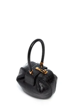 Demi Bag in Black Crocodile Leather