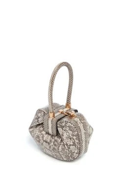 Demi Bag in Black & White Snakeskin