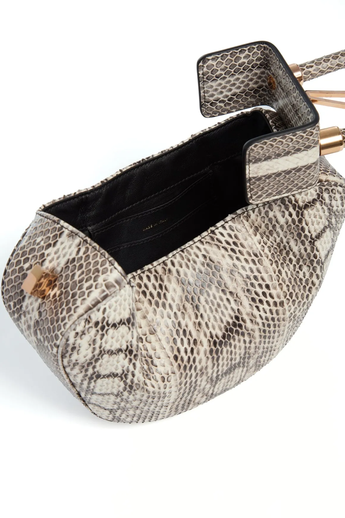Demi Bag in Black & White Snakeskin