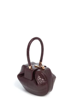 Demi Bag in Bordeaux Crocodile Leather