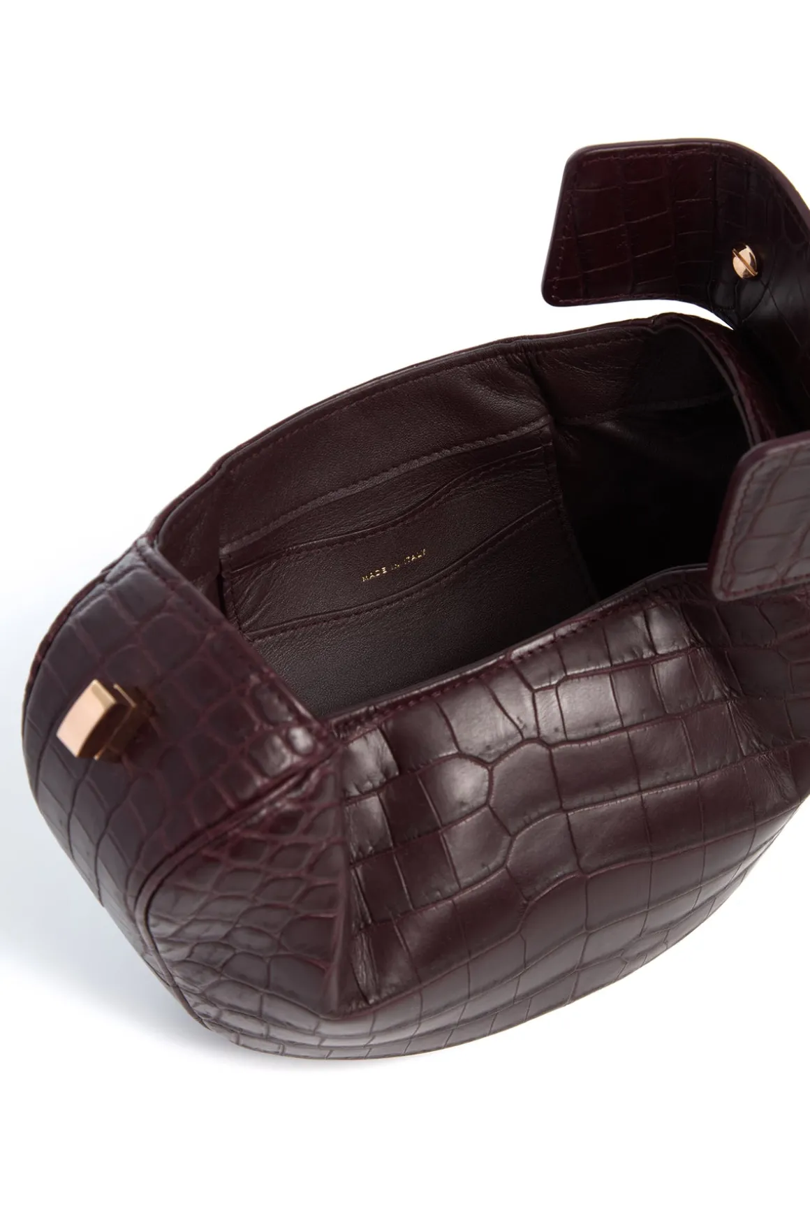 Demi Bag in Bordeaux Crocodile Leather