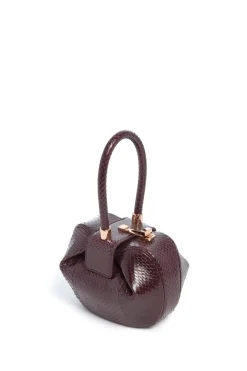 Demi Bag in Bordeaux Snakeskin