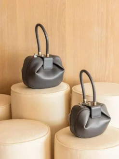 Demi Bag in Charcoal Nappa Leather