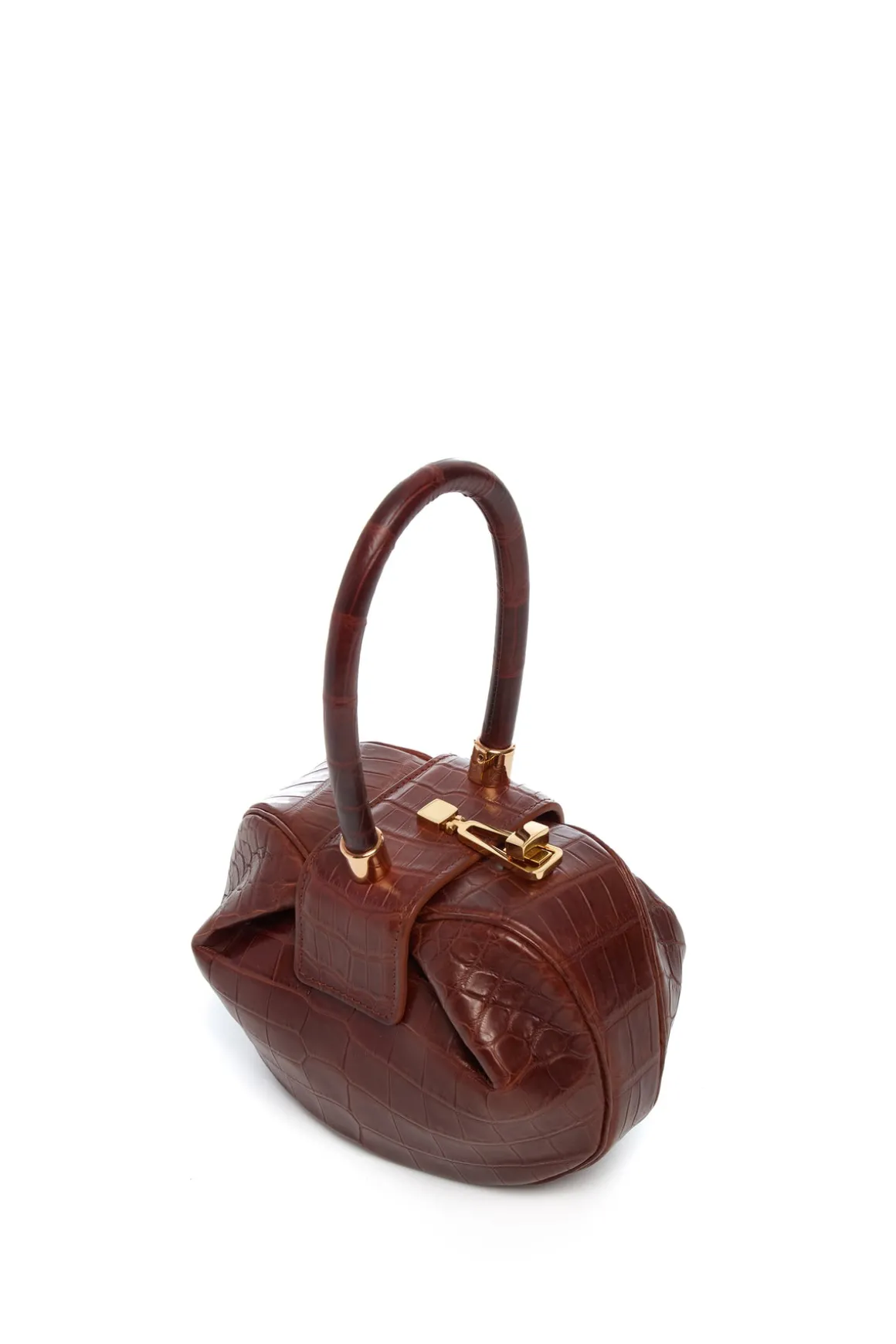 Demi Bag in Cognac Crocodile Leather