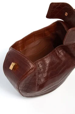 Demi Bag in Cognac Crocodile Leather