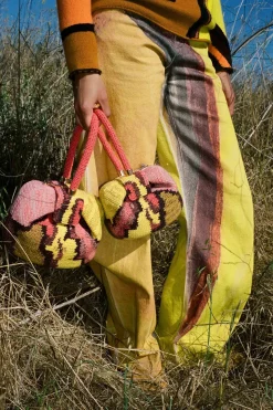 Demi Bag in Earth Multi Crochet Cashmere