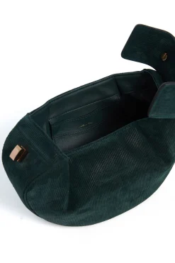 Demi Bag in English Green Suede Corduroy